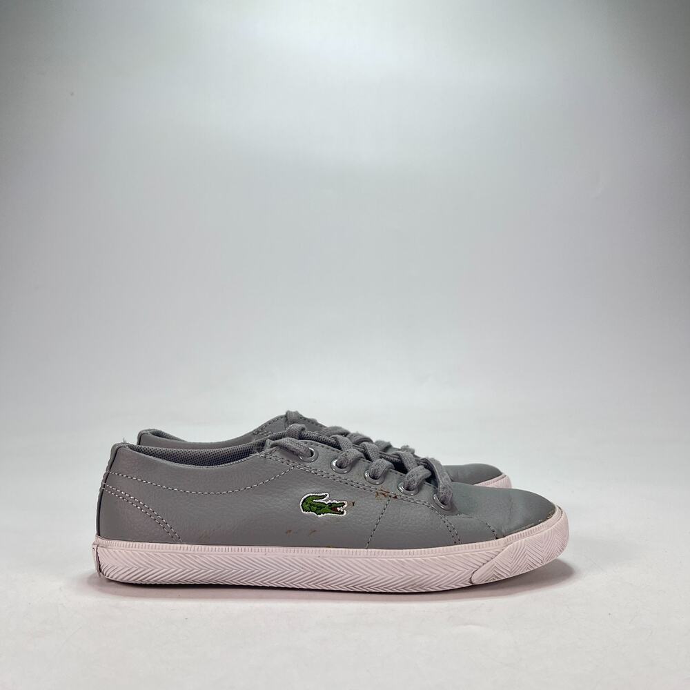 Lacoste Marcel L CLA SPC Grey Leather Casual Plimsoll Sneakers Youth Size 13